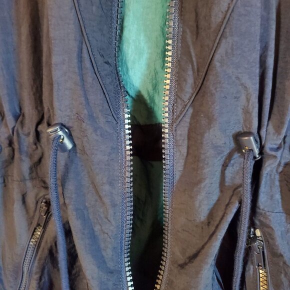 Free People Surfrider Windbreaker Women XS Blue Color Block Combo Jacket Long - Picture 7 of 8